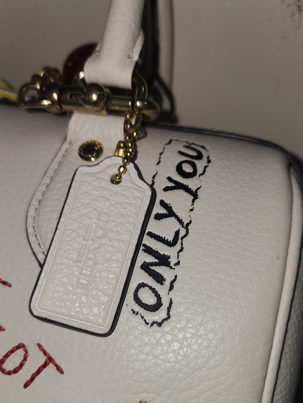 COACH White Pebbled Leather Rowan Sketch NYC Print Satchel Style CAK19 NEW - Picture 7 of 16